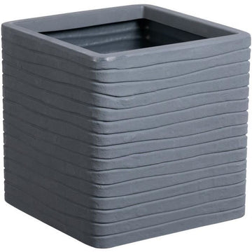 Vaso Strata Banbury 31 x 31 x 31 cm Grigio scuro Plastica Quadrato