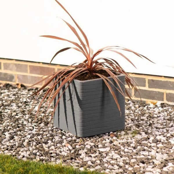 Vaso Strata Banbury 31 x 31 x 31 cm Grigio scuro Plastica Quadrato