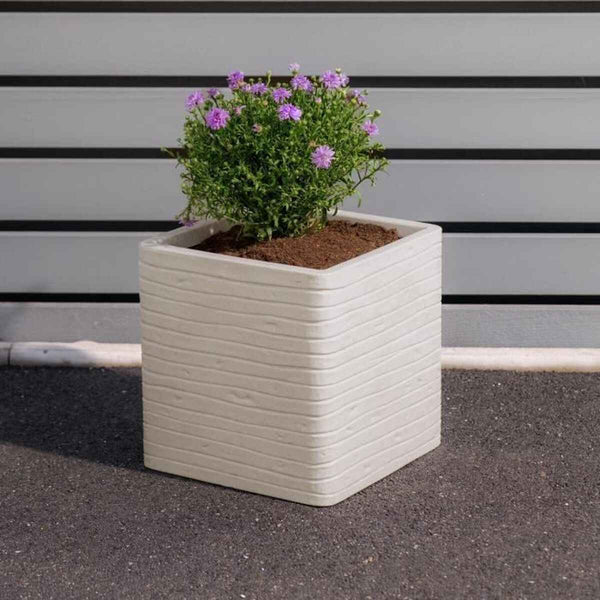 Vaso Strata Banbury Grigio chiaro 31 x 31 x 31 cm Plastica Quadrato