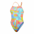 Costume da Bagno Donna Speedo Speedo Allover Digital V-Back Azzurro