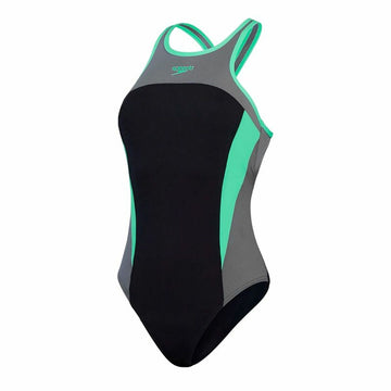 Costume da Bagno Donna Speedo High Neck Splice Cross Verde