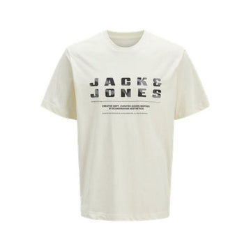 Men’s Short Sleeve T-Shirt Jack & Jones JCORECHARGE FRONT BRANDING TEE CREW NECK 12274716 White