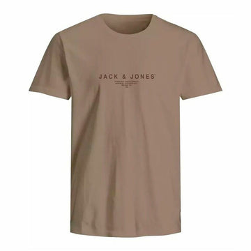 Maglia a Maniche Corte Uomo Jack & Jones Marrone Chiaro