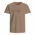 Maglia a Maniche Corte Uomo Jack & Jones Marrone Chiaro