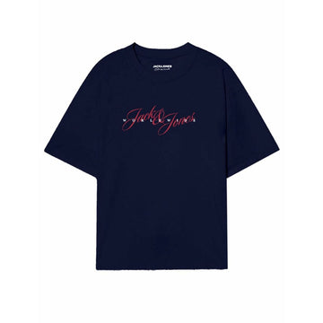 Maglia a Maniche Corte Uomo Jack & Jones JORINWOOD TEE SS CREW NECK FST 12284732 Blu Marino