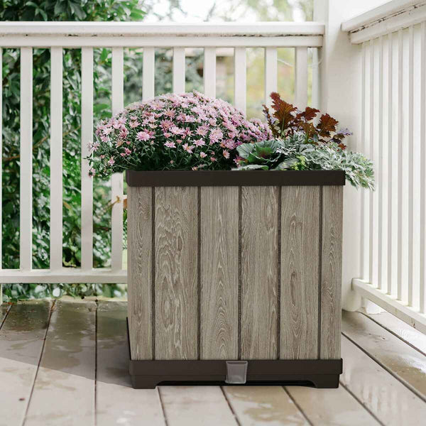 Vaso Keter 262635 Rovere Resina Plastica Quadrato
