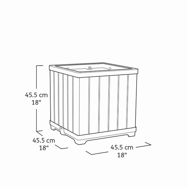 Vaso Keter 262635 Rovere Resina Plastica Quadrato