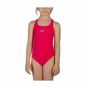 Costume da Bagno Bambina Aquarapid Costume Intero Fizzy Rosso Rosso Cremisi