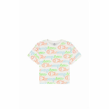 Women’s Short Sleeve T-Shirt Champion Crewneck Croptop White