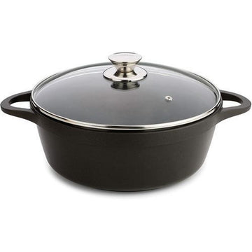Casserole with lid Valira BLACK IND 24CM Black Ø 24 cm
