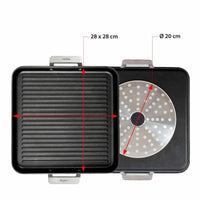 Griglia Valira 4652/25 28 x 28 cm 25 x 28 cm Nero Metallo Alluminio Ø 28 cm - Augustea Shop