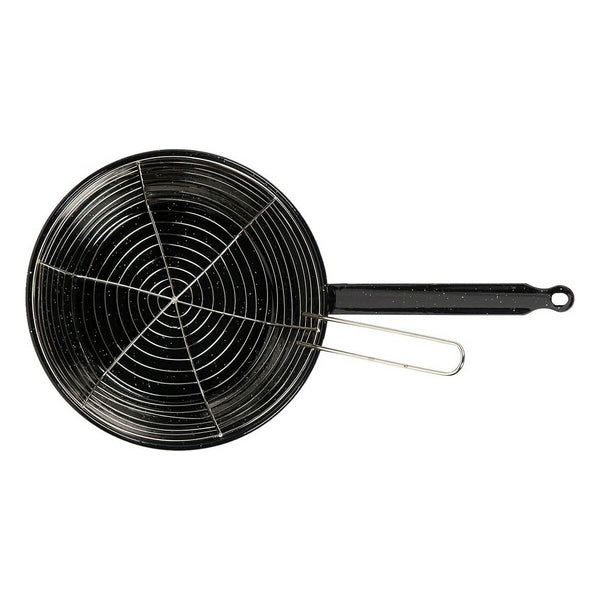 Padella per Friggere con Cestino Vaello Nero Acciaio Smaltato - Augustea Shop