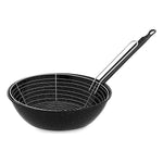 Padella per Friggere con Cestino Vaello Nero Acciaio Smaltato - Augustea Shop