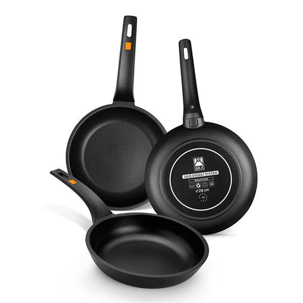 Padella Wok BRA Sartén Efficient Nero Alluminio Ø 24 cm - Augustea Shop