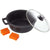 Casseruola BRA 5,7 L con coperchio in vetro - Ø 28 cm in Alluminio Fuso Nero Metallo - Augustea Shop