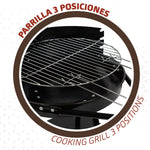 Barbecue a Carboni con Ruote Aktive Alluminio Metallo smaltato textilene 42 x 76,5 x 42 cm Nero - Augustea Shop