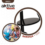 Barbecue a Carboni con Ruote Aktive Alluminio Metallo smaltato textilene 42 x 76,5 x 42 cm Nero - Augustea Shop