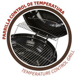Barbecue a Carboni con Ruote Aktive Alluminio Metallo smaltato textilene 57 x 86 x 57 cm Nero - Augustea Shop