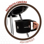 Barbecue a Carboni con Ruote Aktive Alluminio Metallo smaltato textilene 57 x 86 x 57 cm Nero - Augustea Shop