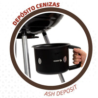 Barbecue a Carboni con Ruote Aktive Alluminio Metallo smaltato textilene 57 x 86 x 57 cm Nero - Augustea Shop