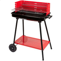 Barbecue a Carboni con Ruote Aktive Acciaio Plastica Metallo smaltato 66 x 85 x 44 cm Rosso - Augustea Shop