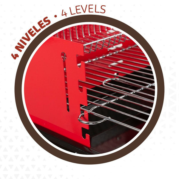 Barbecue a Carboni con Ruote Aktive Acciaio Plastica Metallo smaltato 66 x 85 x 44 cm Rosso - Augustea Shop