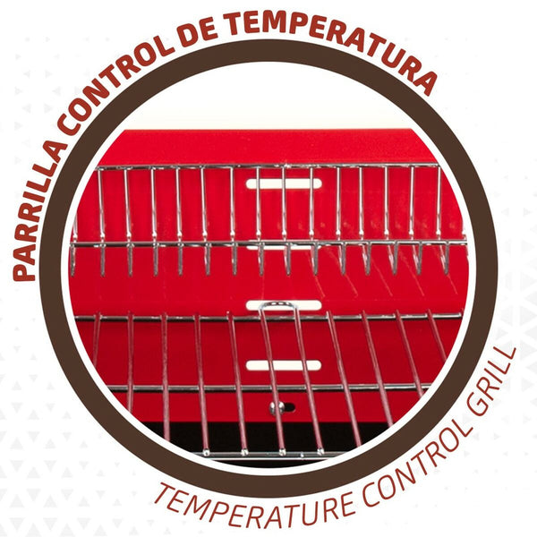 Barbecue a Carboni con Ruote Aktive Acciaio Plastica Metallo smaltato 66 x 85 x 44 cm Rosso - Augustea Shop
