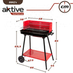 Barbecue a Carboni con Ruote Aktive Acciaio Plastica Metallo smaltato 66 x 85 x 44 cm Rosso - Augustea Shop
