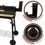 Barbecue a Carboni con Ruote Aktive Acciaio Plastica Metallo smaltato 106 x 106 x 61 cm Nero - Augustea Shop