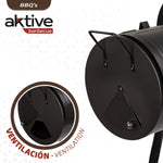 Barbecue a Carboni con Ruote Aktive Acciaio Plastica Metallo smaltato 106 x 106 x 61 cm Nero - Augustea Shop