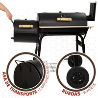 Barbecue a Carboni con Ruote Aktive Acciaio Plastica Metallo smaltato 106 x 106 x 61 cm Nero - Augustea Shop