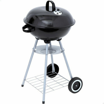 Barbecue a Carboni con Ruote Aktive 46 cm Rotonda Nero Con coperchio
