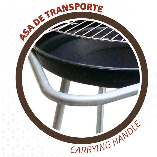 Barbecue a Carboni con Ruote Aktive Metallo smaltato 51 x 82 x 51 cm Nero - Augustea Shop
