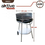 Barbecue a Carboni con Ruote Aktive Metallo smaltato 51 x 82 x 51 cm Nero - Augustea Shop