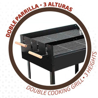 Barbecue a Carboni con Ruote Aktive Metallo smaltato 100,5 x 88,5 x 40 cm Nero - Augustea Shop