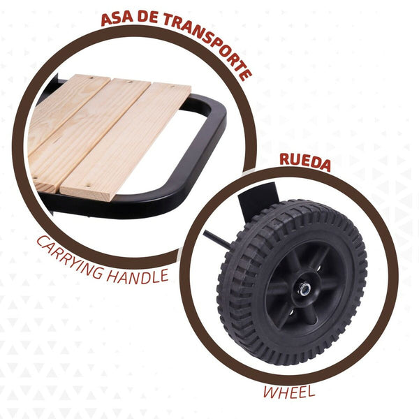 Barbecue a Carboni con Ruote Aktive Metallo smaltato 100,5 x 88,5 x 40 cm Nero - Augustea Shop