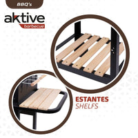Barbecue a Carboni con Ruote Aktive Metallo smaltato 100,5 x 88,5 x 40 cm Nero - Augustea Shop
