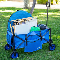 Carrello Multiuso Aktive Azzurro Nero Poliestere PVC Acciaio 88 x 108 x 47 cm Pieghevole Spiaggia - Augustea Shop
