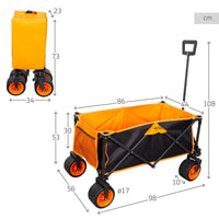 Carrello Multiuso Aktive Arancio Poliestere PVC Acciaio 86 x 108 x 44 cm Pieghevole Spiaggia - Augustea Shop