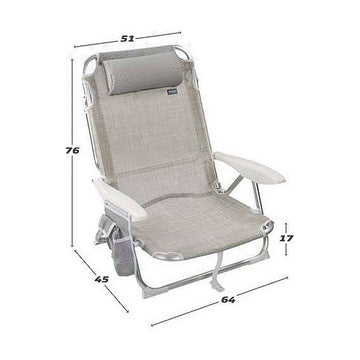 Beach Chair Aktive Beige Grey 51 x 45 x 76 cm