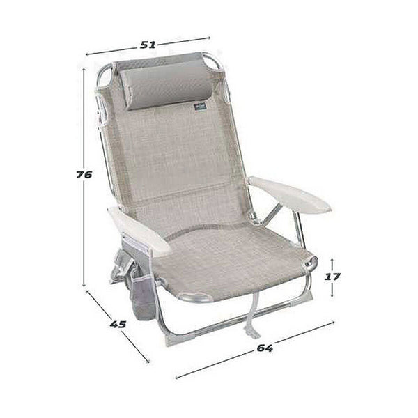 Sedia da Spiaggia Aktive Beige Grigio 51 x 45 x 76 cm - Augustea Shop
