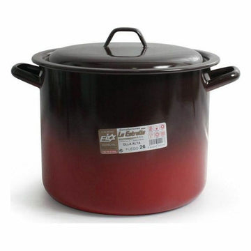Casserole with lid La Estrella Glazed enamelled steel