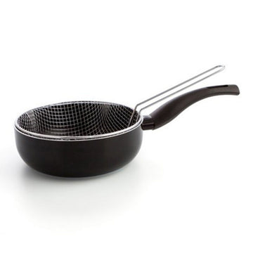 Frying pan with basket Quid Hydra Black Metal Bakelite
