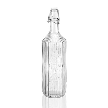 Bottiglia d'acqua Versa Trasparente Vetro Alluminio 1 L 8,1 x 31,5 x 8,1 cm