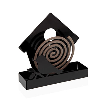 Supporto per spirali antizanzare Versa Nero Metallo 5 x 17 x 17 cm Uccello