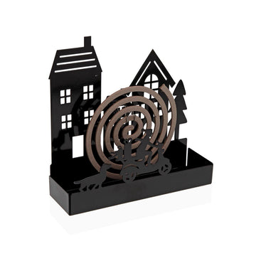 Support for mosquito coils Versa Black Metal 5 x 17 x 17 cm House