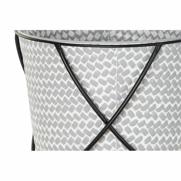 Set di Vasi DKD Home Decor Nero Grigio Metallo Ferro Quadrato 30 x 40 cm 37 x 37 x 82 cm (2 Unità) - Augustea Shop