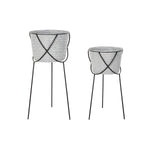 Set di Vasi DKD Home Decor Nero Grigio Metallo Ferro Quadrato 30 x 40 cm 37 x 37 x 82 cm (2 Unità) - Augustea Shop