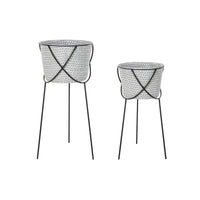 Set di Vasi DKD Home Decor Nero Grigio Metallo Ferro Quadrato 30 x 40 cm 37 x 37 x 82 cm (2 Unità) - Augustea Shop