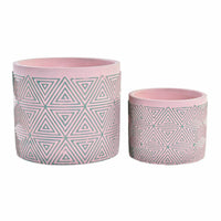 Set di vasi da fiori DKD Home Decor Cemento 2 Pezzi 2 Unità (17 x 17 x 15 cm) - Augustea Shop